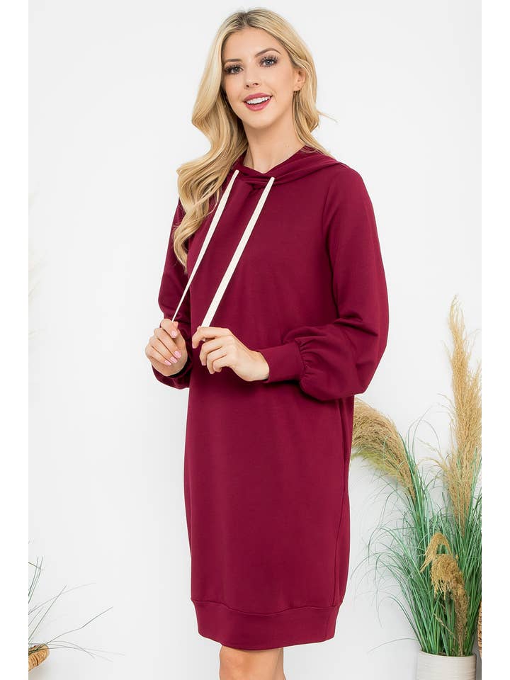 You & Me - Wholesale Hoodie - Women's - YMD10061XV-PLUS SIZE FRENCH TERRY LONG PUFF SLEEVE HOODIE38