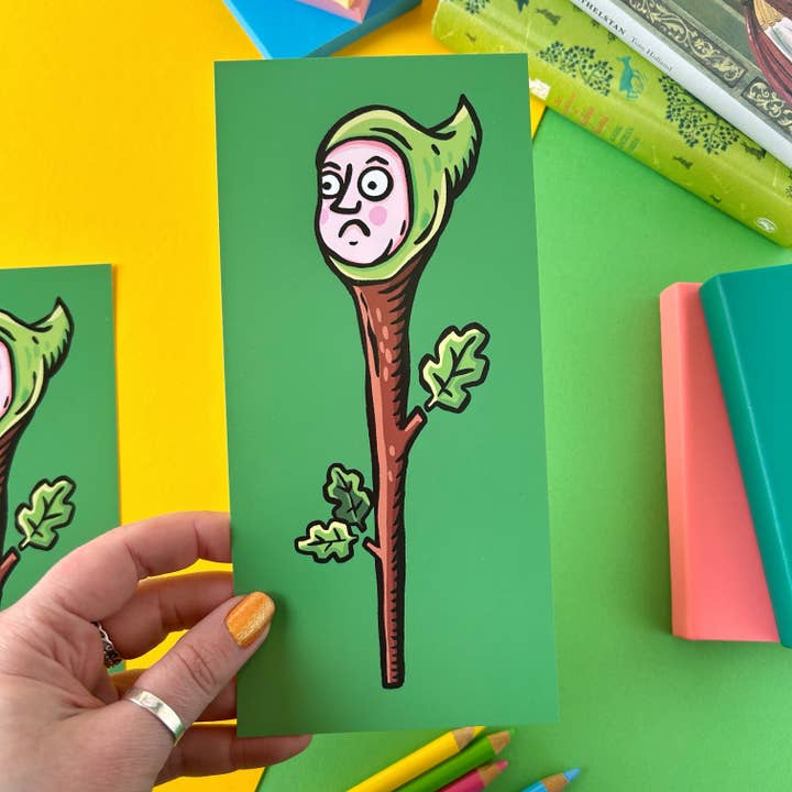 Stick Man Medieval Marginalia Postcard for wholesale by Stacey McEvoy Caunt