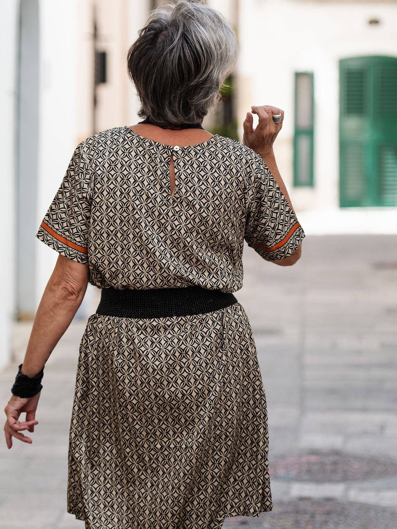 Bijondo - Venta al por mayor Cinturón - Mujer - Cinturón elástico hecho a mano en Bali con cuentas de vidrio y madera Emma11