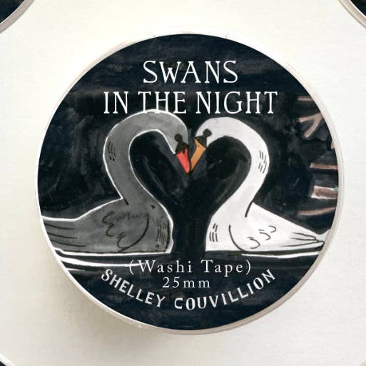 Swans In The Night Washi Tape for wholesale by Shelley Couvillion