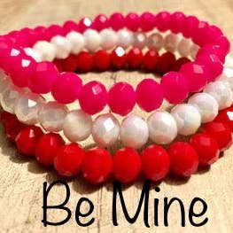 3stk krystalperlearmbånd sæt - Be Mine for engroshandel hos Sparkly South Wholesale