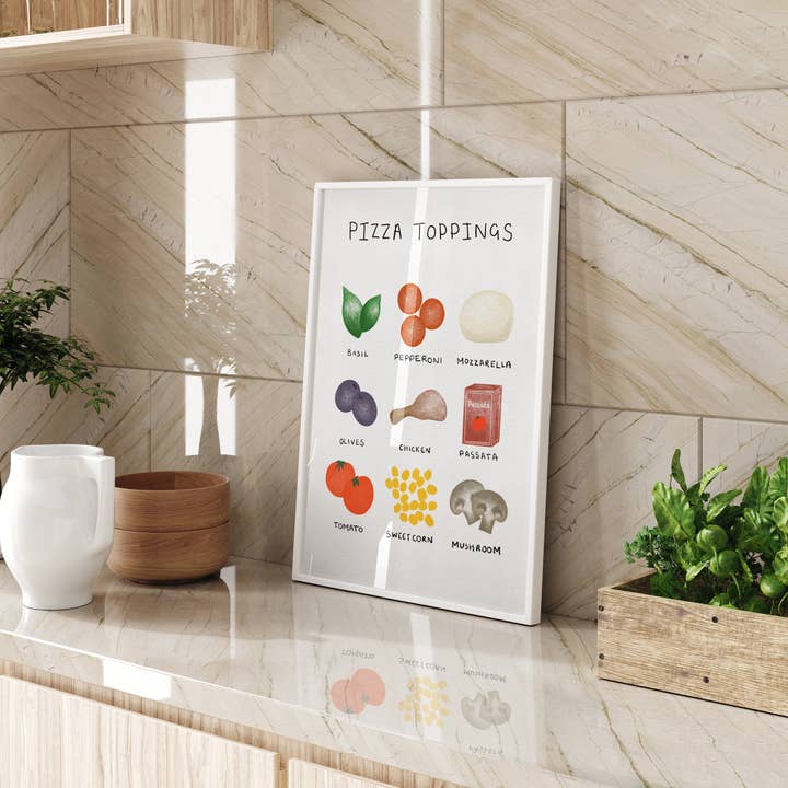 Alice Art Co – wholesale Art print – 'Pizza Toppings' Print1