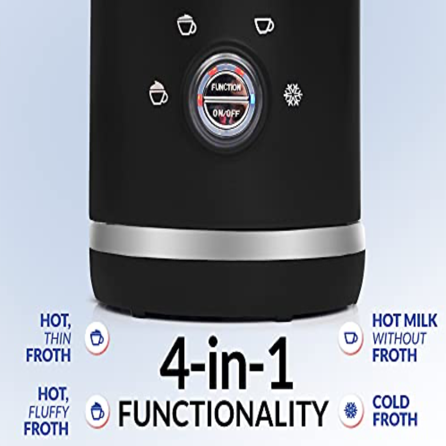 Zulay Kitchen - Wholesale Kitchen Appliance - 4-in-1 Electric Milk Frother & Steamer - 10oz Stainless3