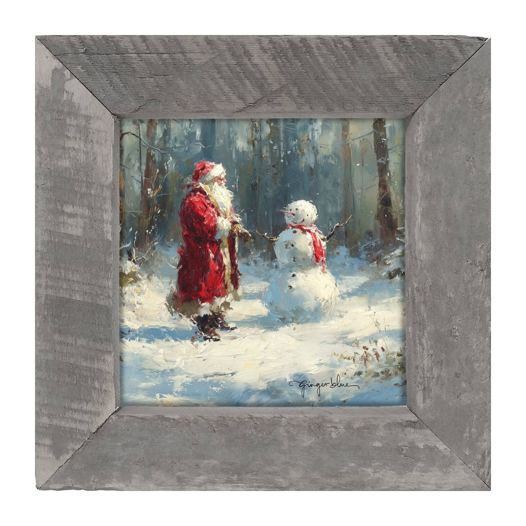 ginger blue - Wholesale Christmas Wall Art - Santa and the Snowman4