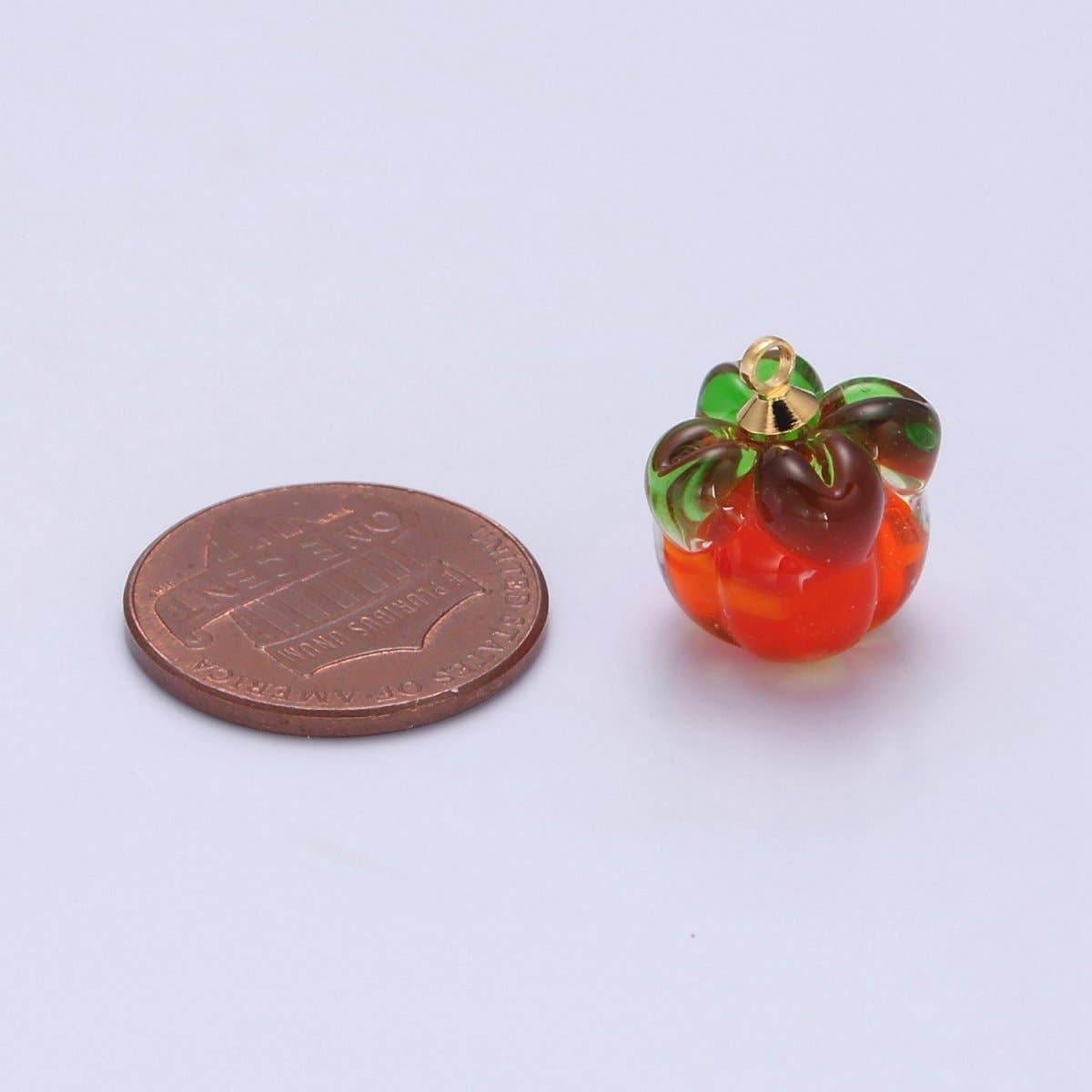Aim Eternal - Wholesale Individual Charm/Pendant - Mini Red Tomato Fruit Vegetable Foodie Inspired Glass Charm | W-1992