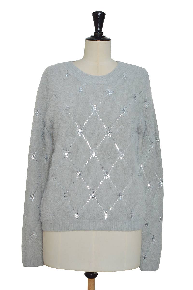 ELLI WHITE – wholesale Knitted jumper – Women′s – Knit sweater with sequin pattern3