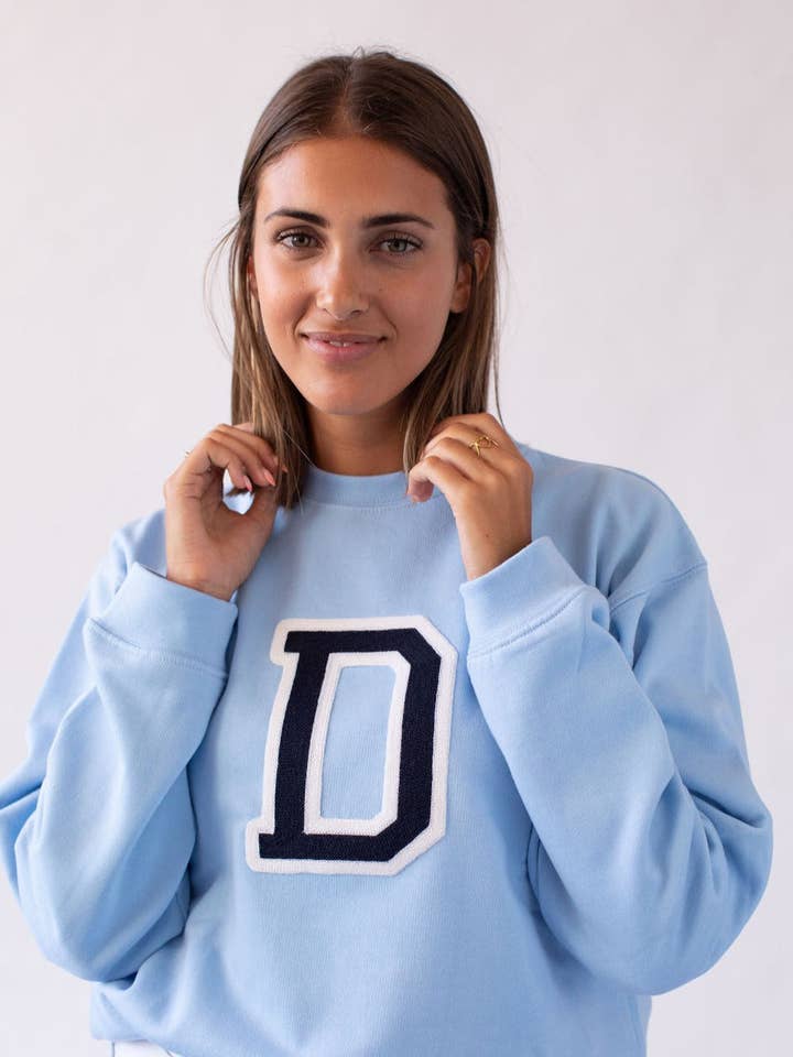 Sweatshirt Azul Claro | Inicial Large por atacado de Anitials