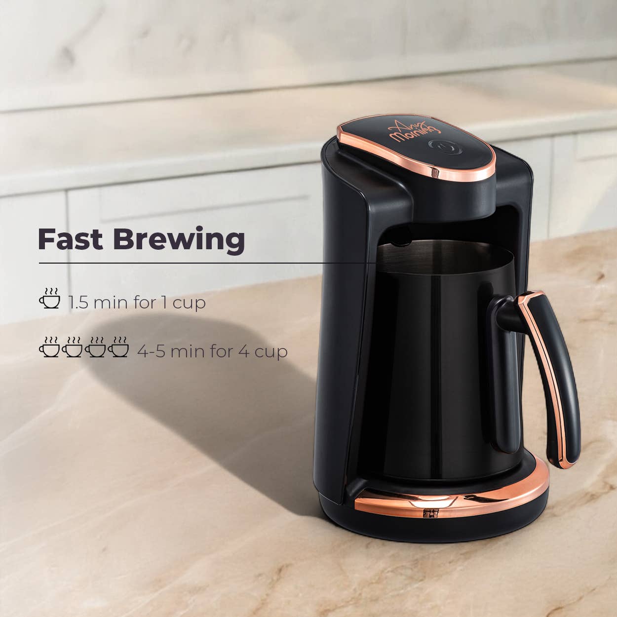 Biggbrands – Máquina de café por atacado – Qualquer Cafeteira Turca Matinal – Aço Inoxidável, 250 ml3