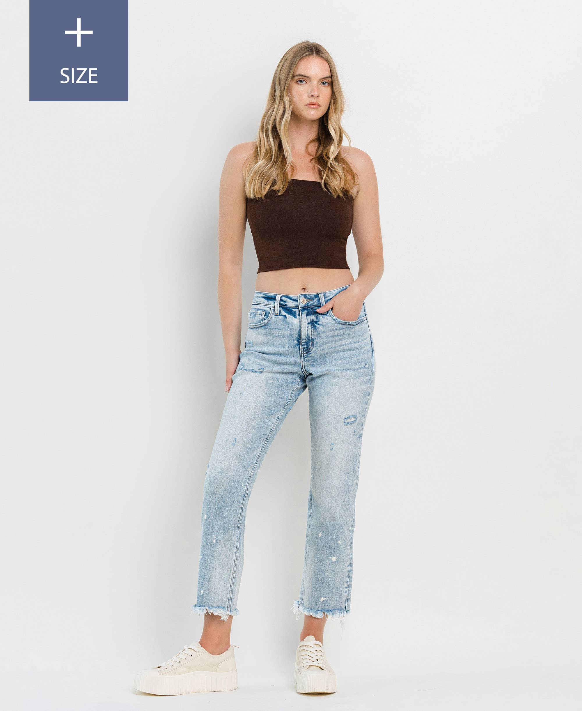 ENTDECKE MICH GERADE JEANS MIT HOHEM BUND ZUR BAUCHKONTROLLE IN ÜBERGRÖSSE LV1295-P für den Großhandel auf Faire4