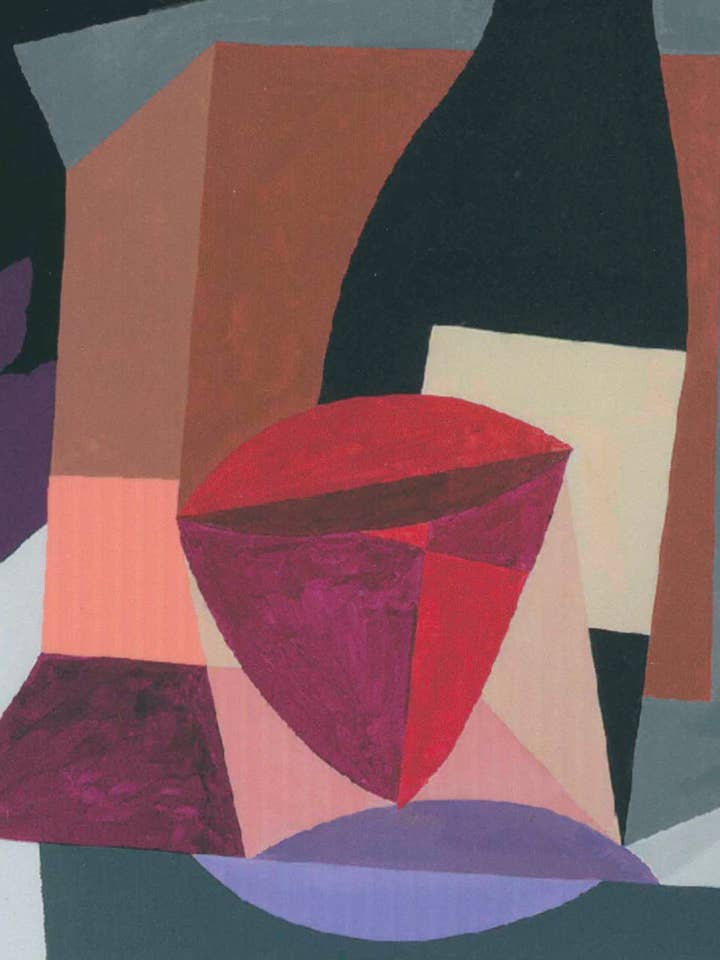 Cubist Red Wine Note Card for wholesale by VMazzoni