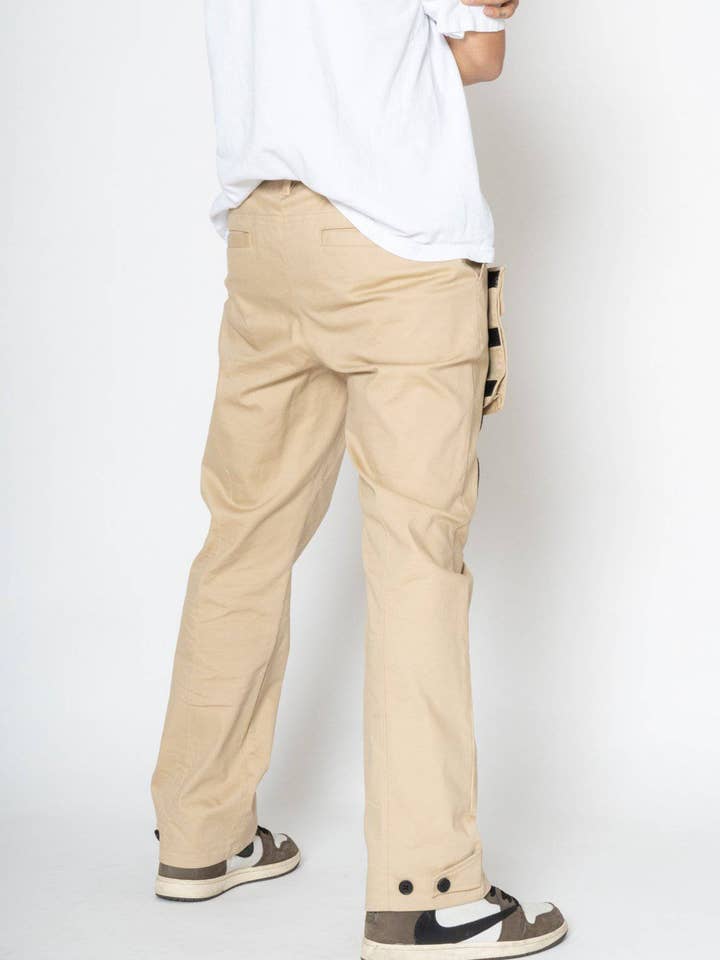 Khaki Konus Men's Cargo Pants with Removable Pocket in Black for wholesale on Faire4