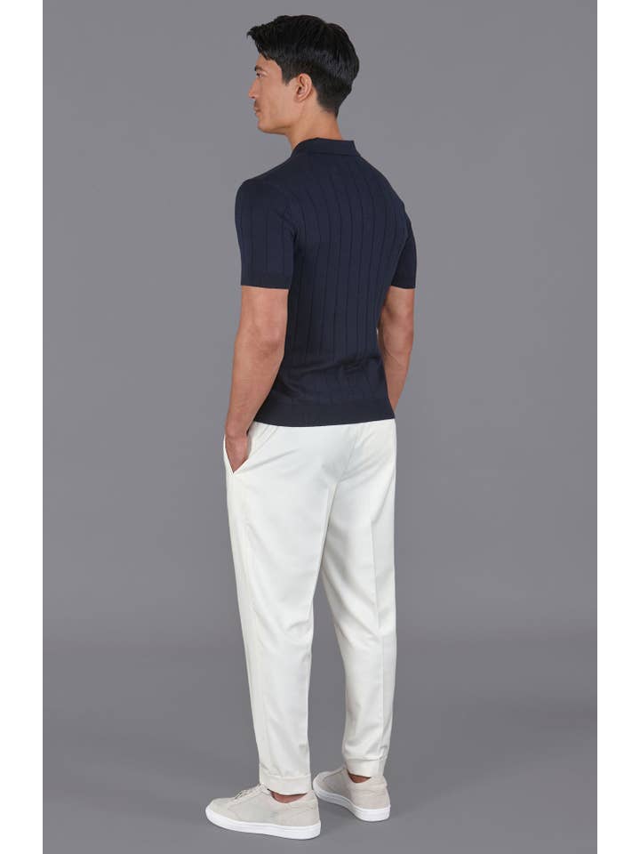 Paul James Knitwear - Wholesale Polo - Men's - Mens Ultra Fine Cotton Selection Knit Buttonless Polo Shirt4