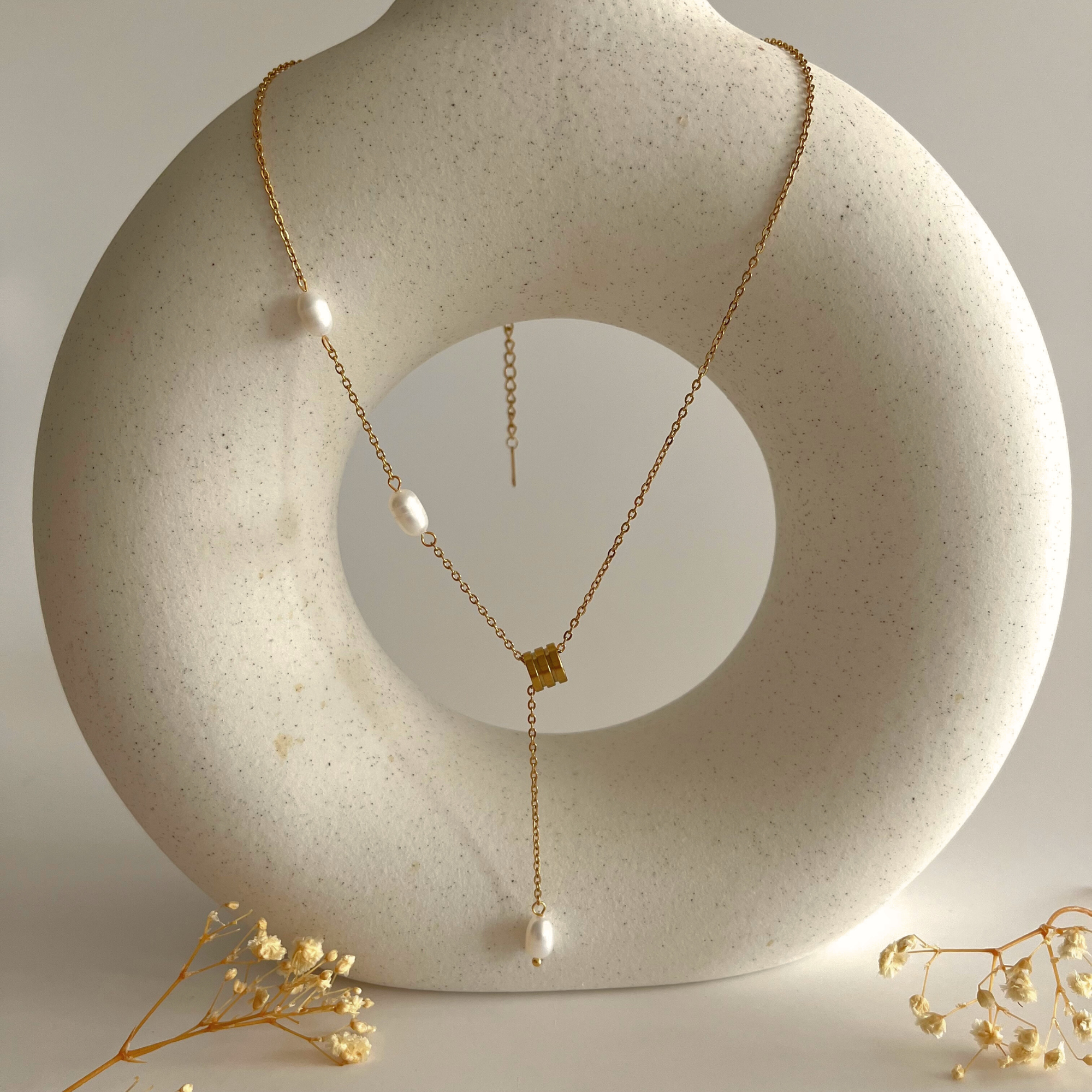 XIPAIA – wholesale Y-neck/lariat necklace – ZOE Necklace - Natural Pearl Lariat Necklace5