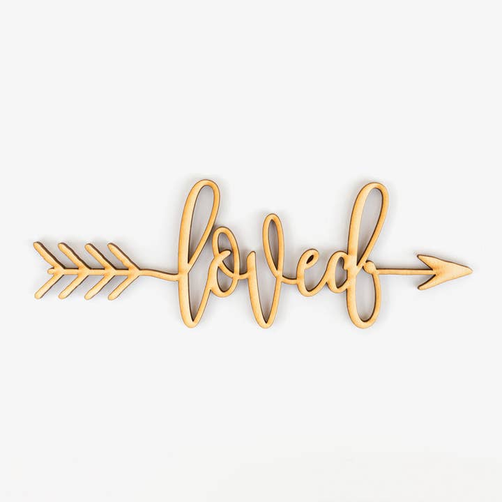 Loved Arrow Wood Sign for wholesale by Woodums