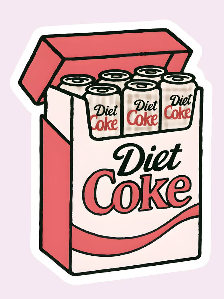 Diet Coke Fridge Pack Sticker for wholesale by inviting affairs paperie