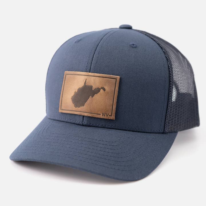 Range Leather Co. - Wholesale Trucker Hat - Unisex - West Virginia Silhouette Hat | Leather Patch Trucker Hat3