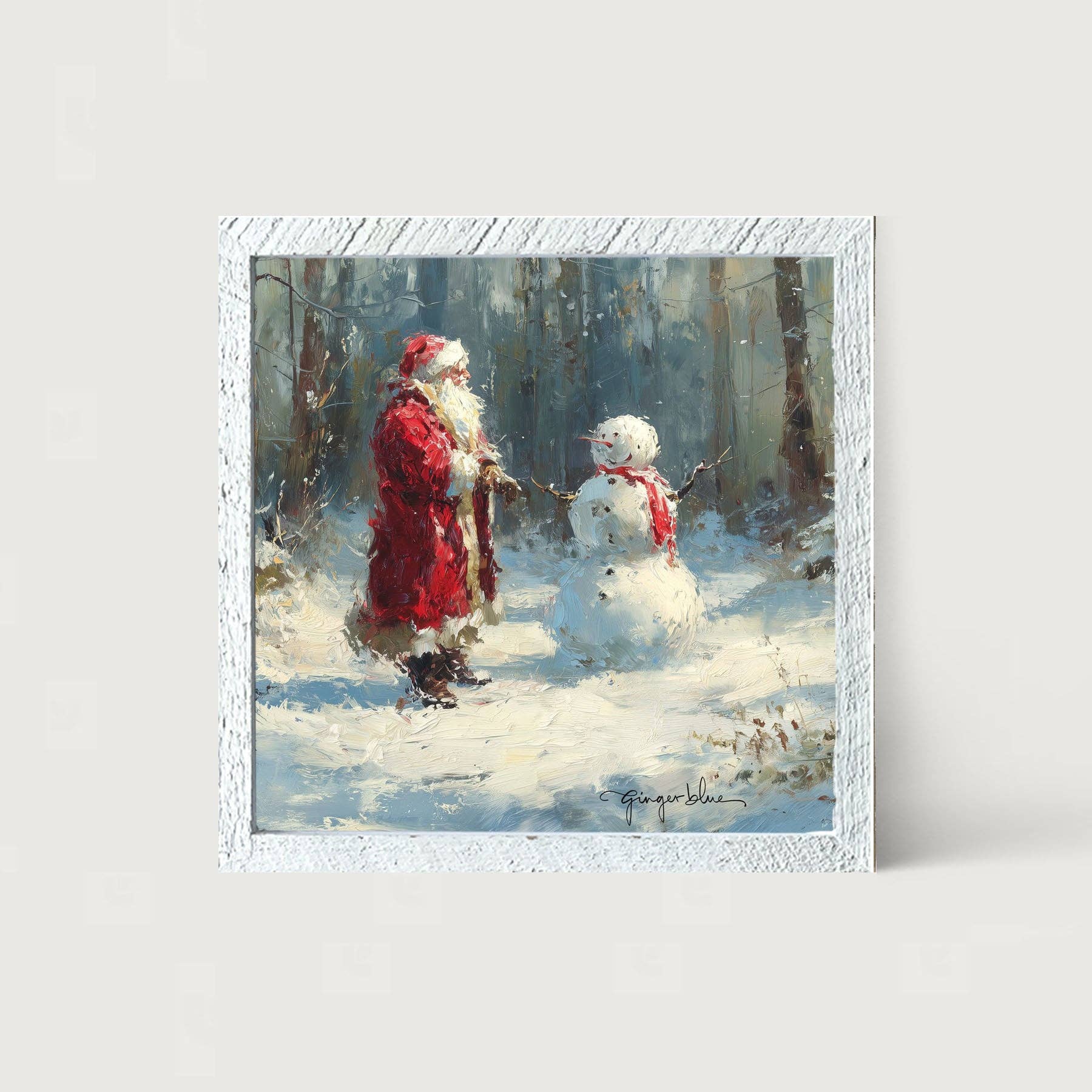 ginger blue - Wholesale Christmas Wall Art - Santa and the Snowman11