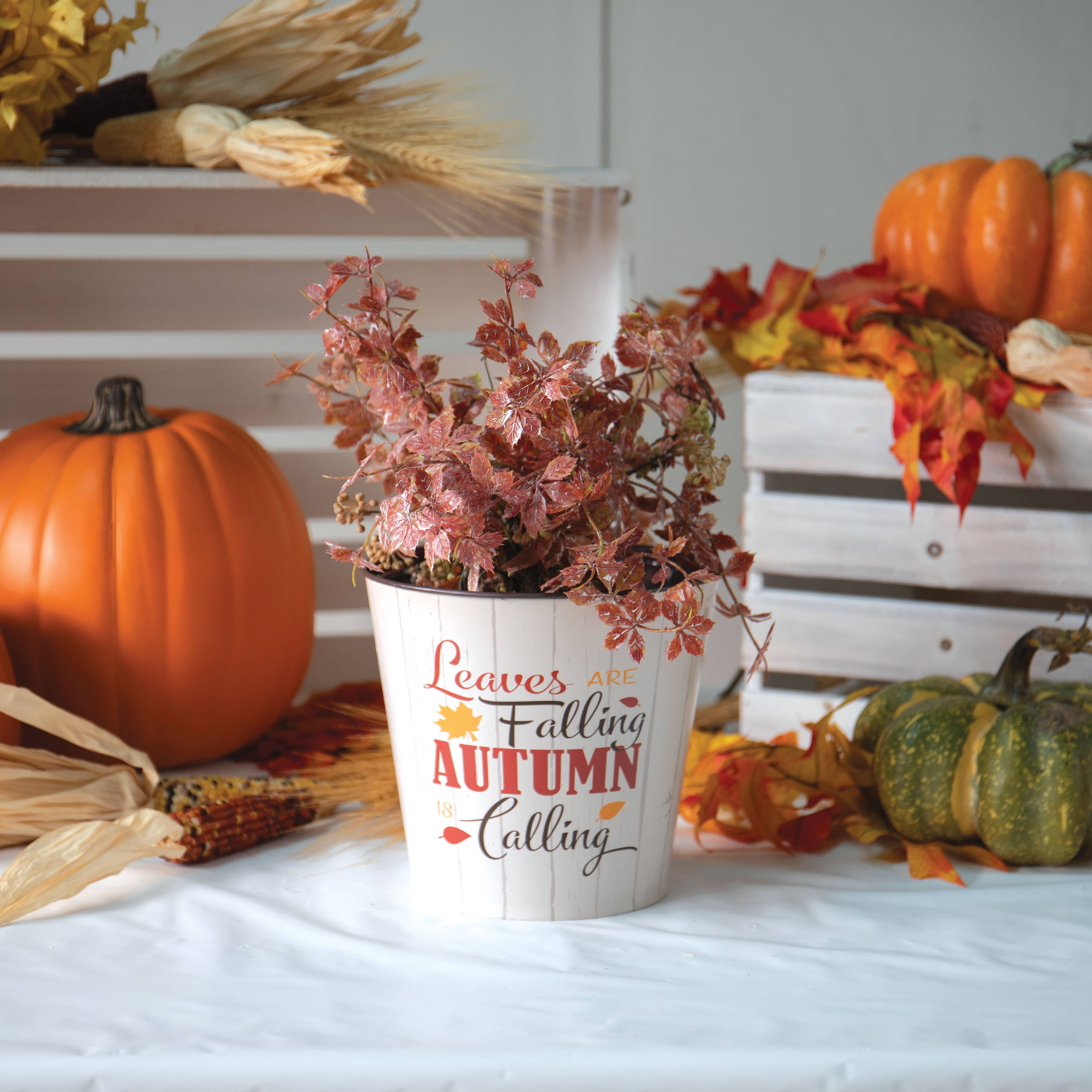 Willow Group - Wholesale Plant Pot - Leaves are Falling Tin Planter1