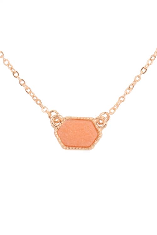 MYS Wholesale Inc - Wholesale Jewelry Set - Druzy Hexagon Pendant Necklace Earring Set7