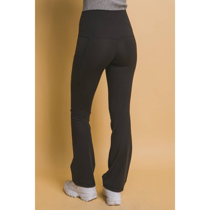 Apolline - Wholesale Athletic/Lounge Leggings - Women's - High Waisted Flared Leggins With Side Pockets2