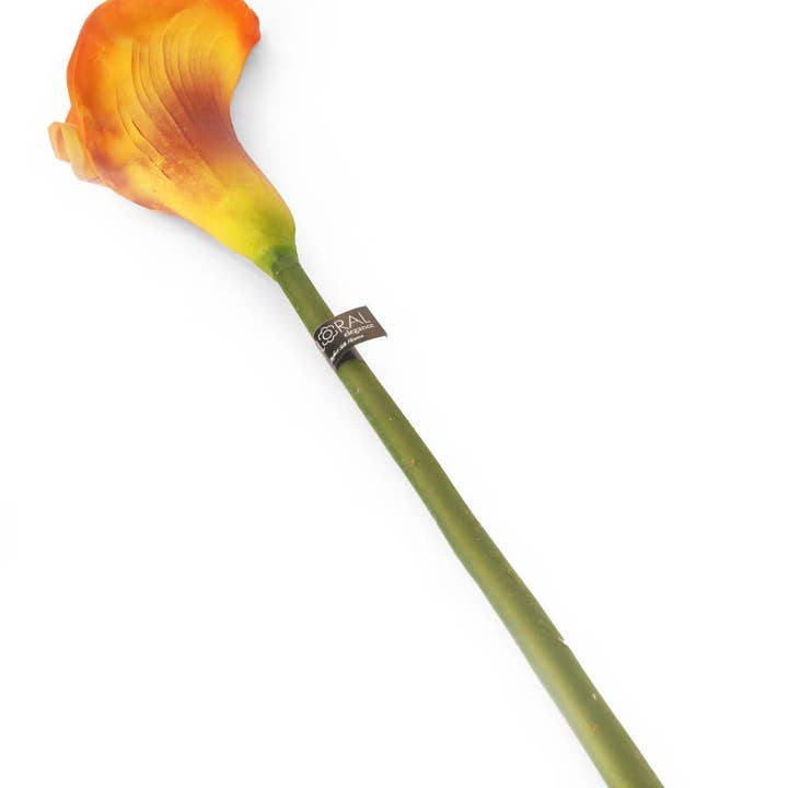 Closer2Nature – wholesale Artificial flowers – Artificial 94cm Single Stem Orange Calla Lily