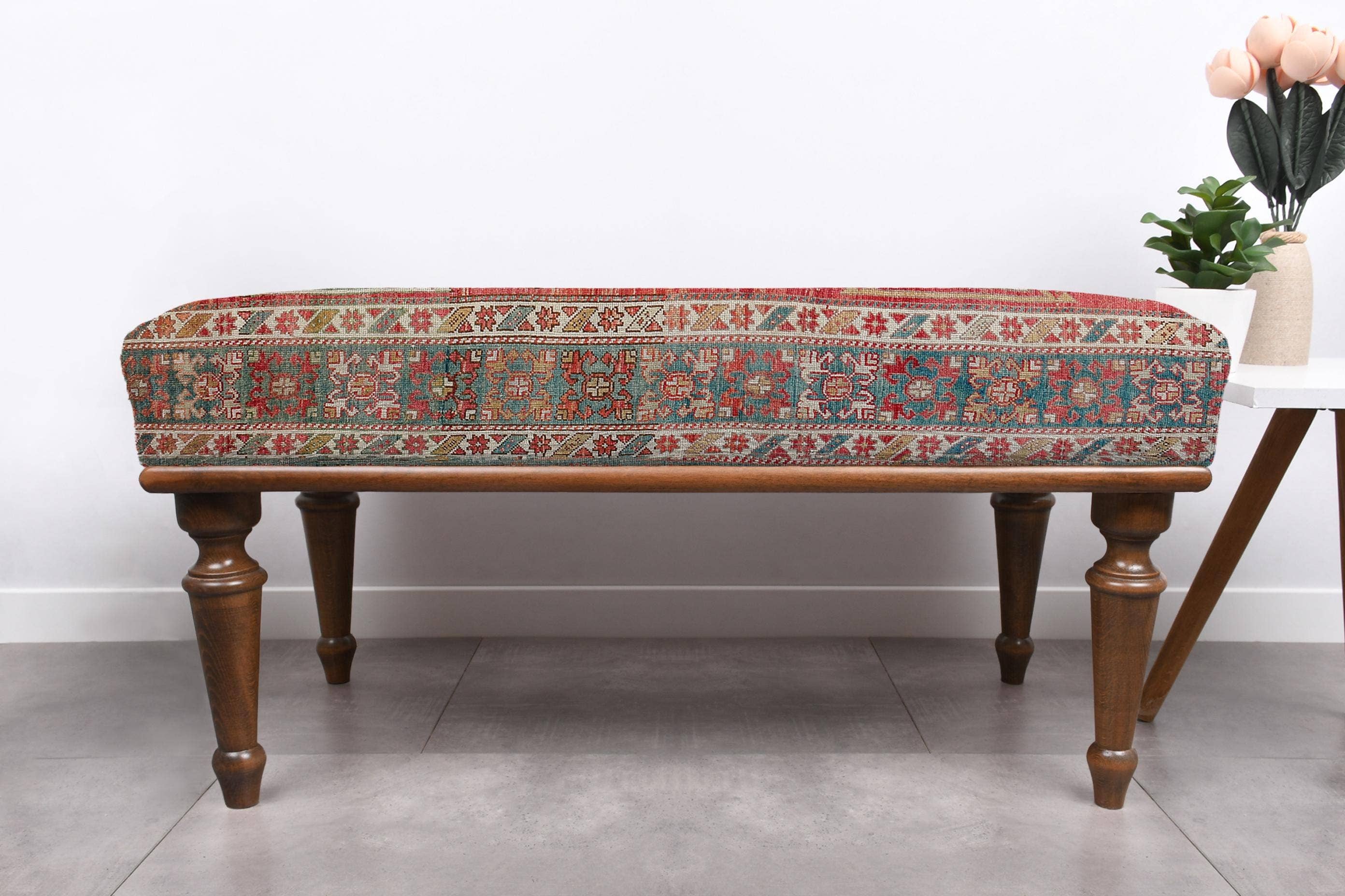The Loom Wholesale – wholesale Bench – Traditional Turkish Rug Bench With Solid Wood Legs20