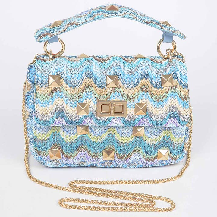 Bolso con asa superior con solapa de paja sintética para venta al por mayor de 3AM BY H&D ACCESSORIES