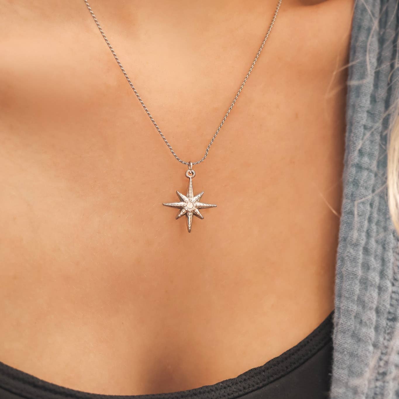 WJW - Wholesale Individual Charm/Pendant - 18K Gold Stainless Steel Compass Star Charm4