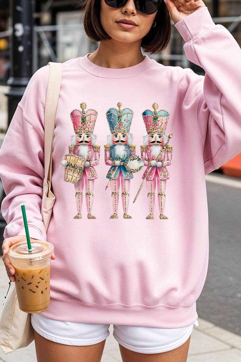 COLORBEAR - Venta al por mayor Camiseta estampada - Mujer - Sudadera gráfica rosa de Cascanueces de Navidad16