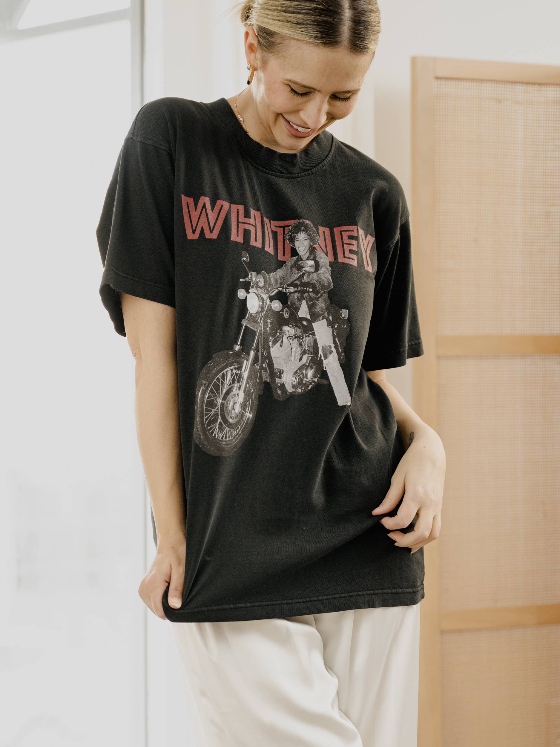 LivyLu - Wholesale T-Shirt (Graphic) - Unisex - Whitney Houston Motorcycle Black Licensed Hi-Dive Tee6