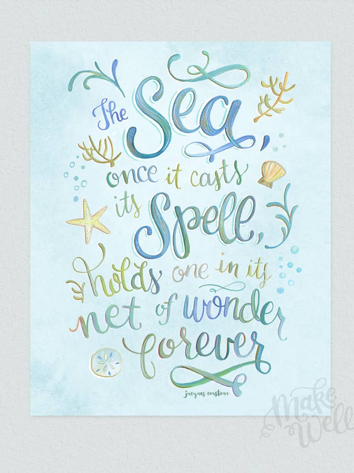 Impression artistique La mer - L'océan côtier pour la vente par Makewells