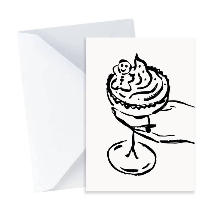 Carte de cocktail pain d'épices - Mini carte A7 Joyeux Noël pour la vente par Popsy Press