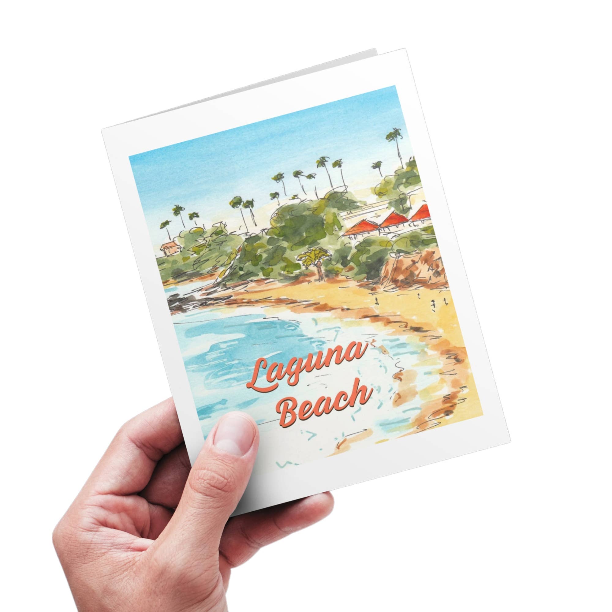 Maria Langgle - Wholesale Everyday Greeting Card - Laguna Main Beach Folded Greeting Card with Envelope 5x7 0
