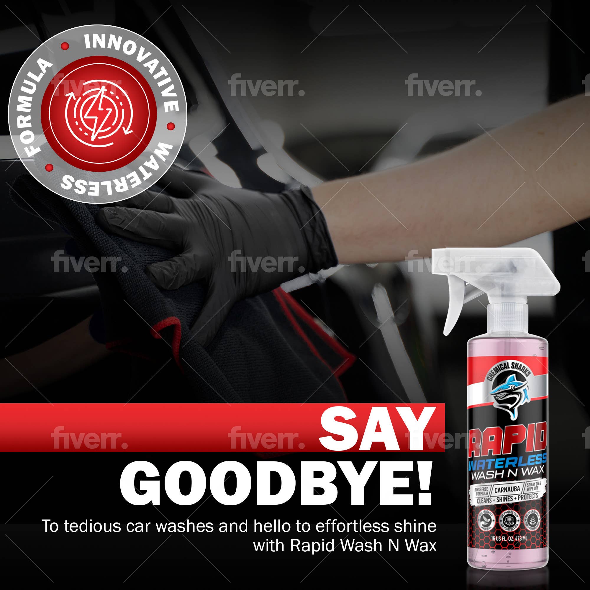 Chemical Sharks – wholesale Automotive Cleaning Products – Rapid Waterless Wash N Wax3