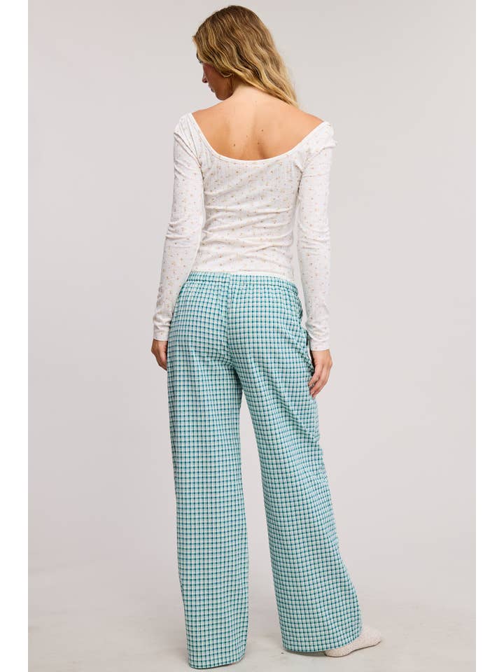 Mimosa - Wholesale Lounge Sweatpants/Joggers - Women's - Gingham Boxer Lounge Pants with Contrast Waistband12