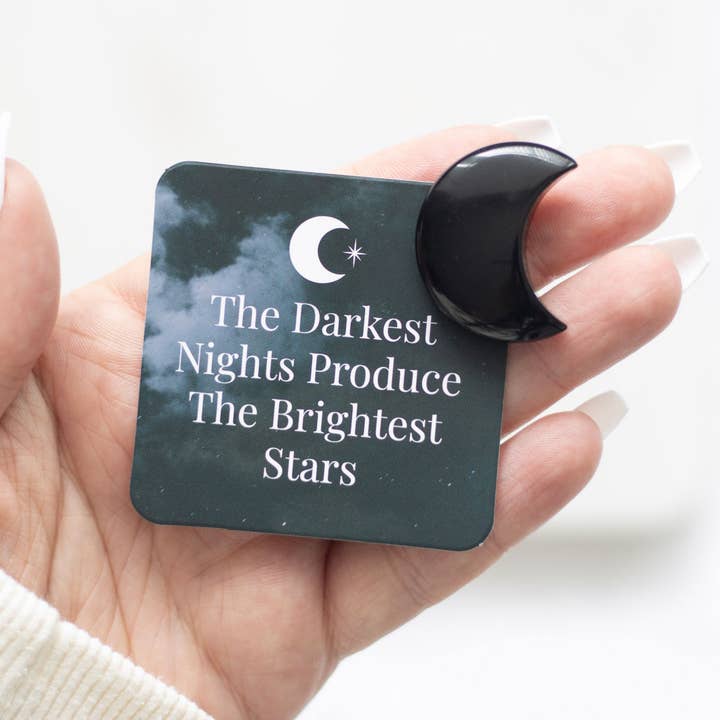 Something Different Wholesale - Wholesale Spiritual Stone/Crystal - The Darkest Nights Black Obisidian Moon in a Bag