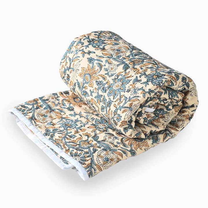 Colcha de Lótus com Estampa Manual em Bloco por atacado de Thread To Form