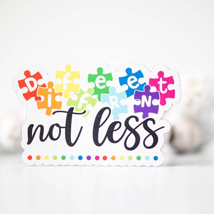 Savannah and James Co - Wholesale Magnet - Different Not Less, Autism Awareness 3"x3" Magnet