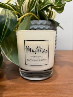 "Happy Baby Shower" Candle for wholesale by MiaMae Luxury Candles
