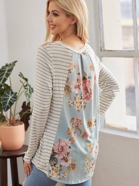 LMT2168-Bloomy Wednesday Floral Top for wholesale by lovely melody