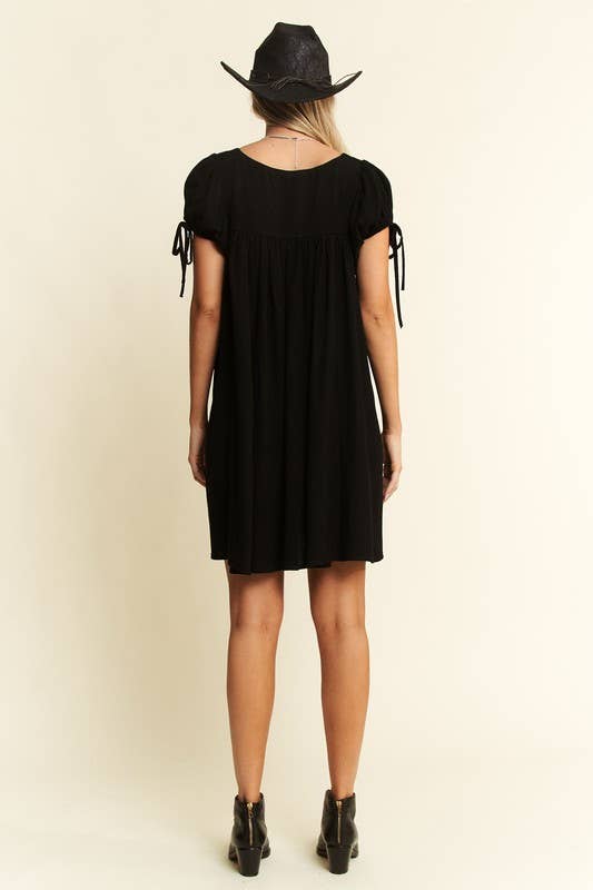 JADE BY JANE – Engroshandel Kjole - Dame – VASKET LÆRREDSKJOLE MED BOBLEÆRMER9