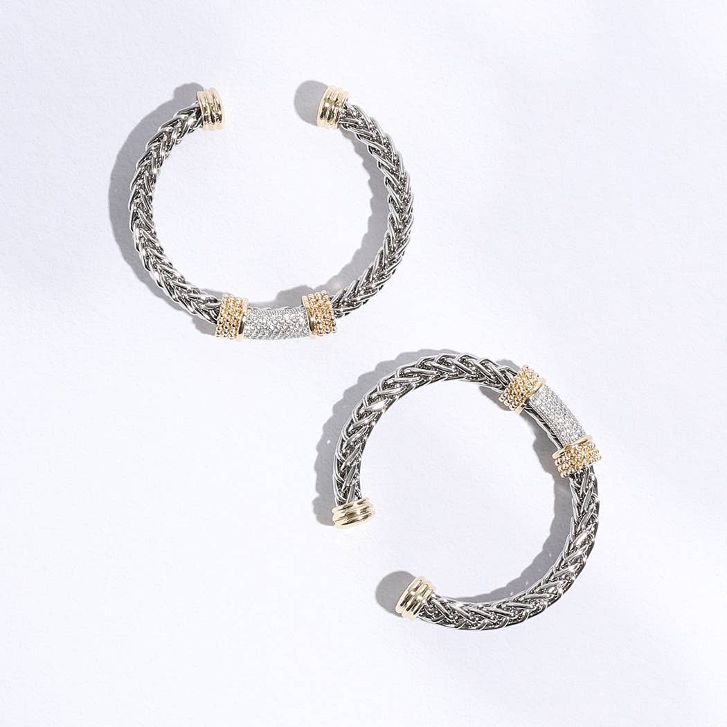 Fashion City – wholesale Manschettarmband – CZ flertonat armband med stångmanschett4