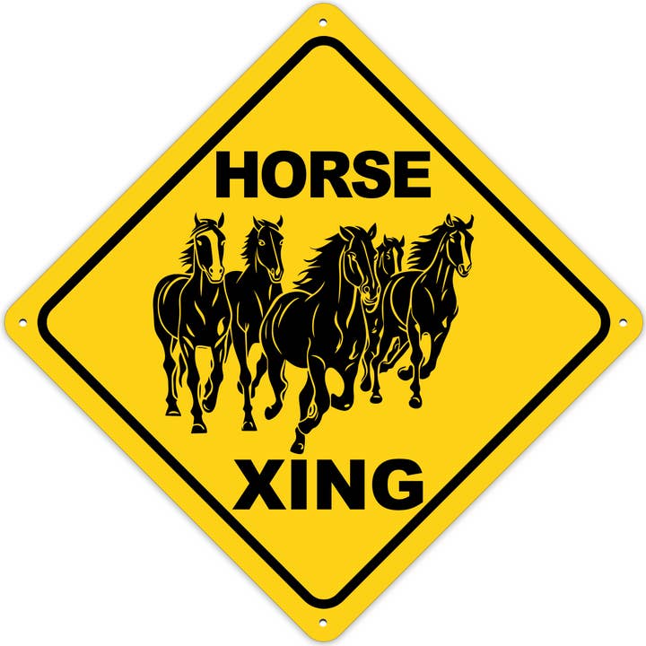 Horse Crossing Sign Aluminum Indoor/Outdoor Horse Herd for wholesale by Wi-Wear