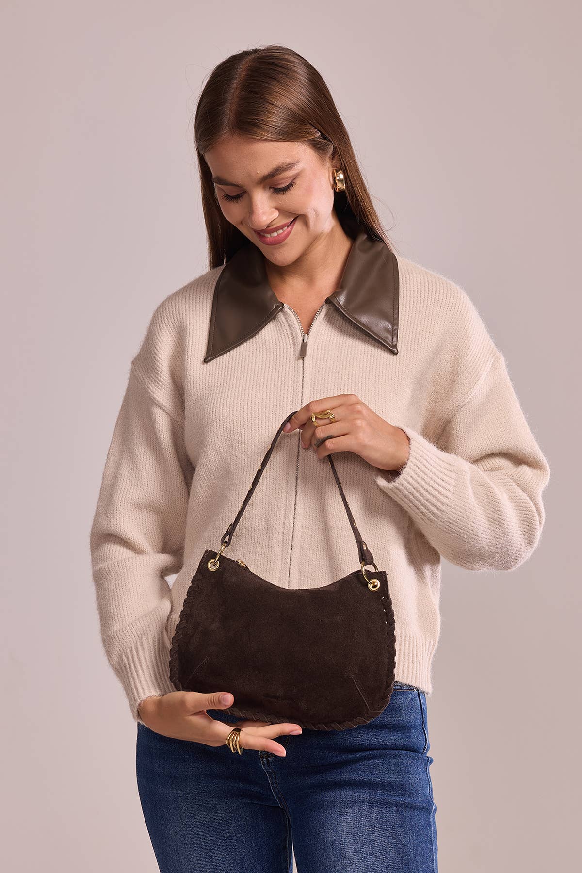 Cherry Paris - Wholesale Shoulder Bag - Women's - JOËLLE SUEDE Bag - 418727