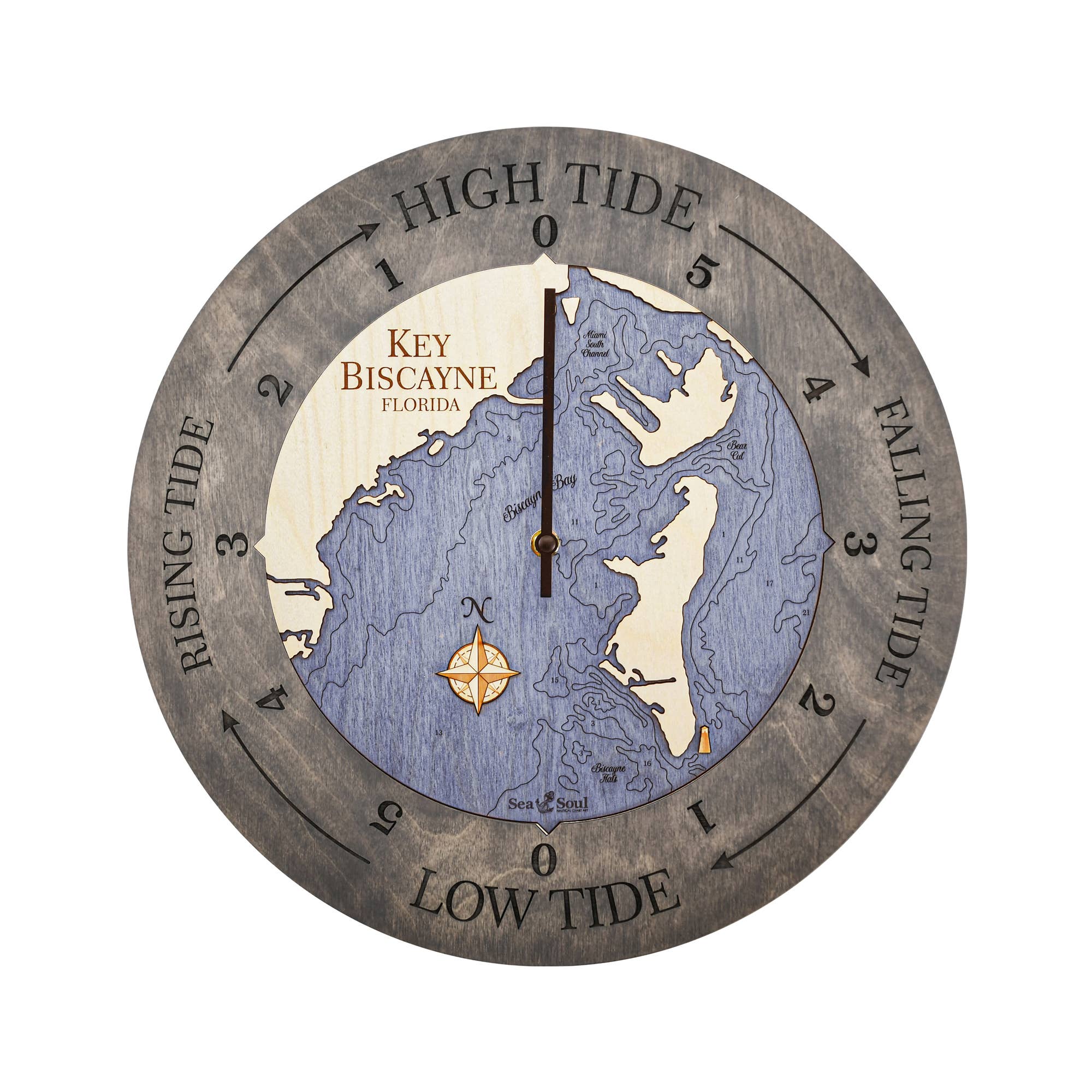 Sea & Soul Nautical Chart Art - Wholesale Wall Clock - Florida East Coast Nautical Chart Tide Clock-Many Locations103