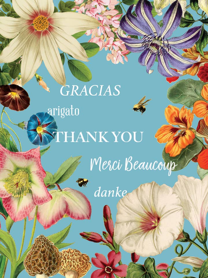 Gracias,Thank you...5x7 greeting card for wholesale by P. Flynn Design / Phun House