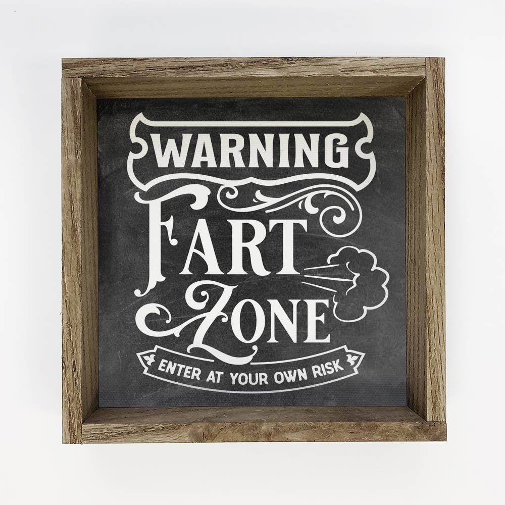 Hangout Home – Großhandel Badezimmerschild – Witziges Schild mit Aufschrift „Warning Fart Zone“ — Wanddeko für Badezimmer