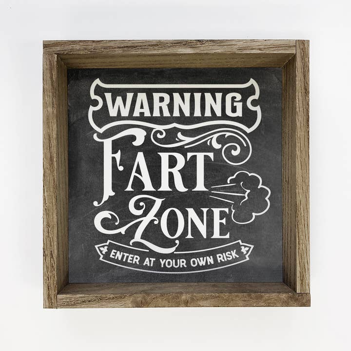 Hangout Home - Wholesale Bathroom Sign - Warning Fart Zone - Funny Word Art Sign - Bathroom Wall Art