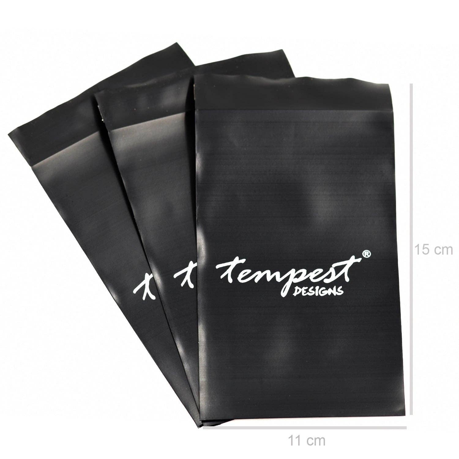 Tempest Designs – wholesale Gift bag – Medium plastic logo bag (11cm x 15cm, pk of 100)0