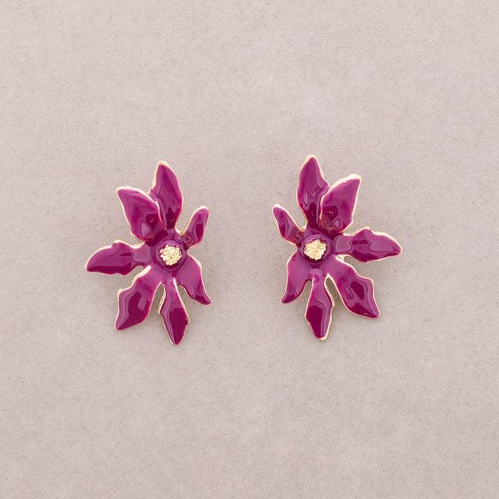 La Cuerda De Sol - Wholesale Dangle Earrings - Enamel Metal Flower Pressure Earrings